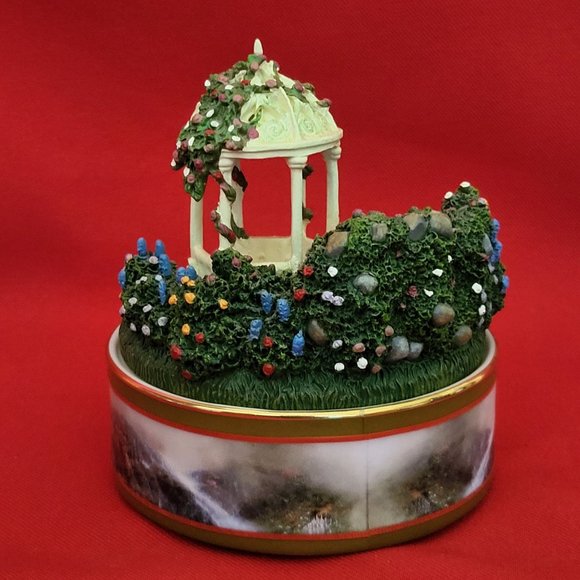 Thomas Kincade Peaceful Moments Hidden Arbor Musical Box Plays Love Story 2004 - Picture 12 of 14